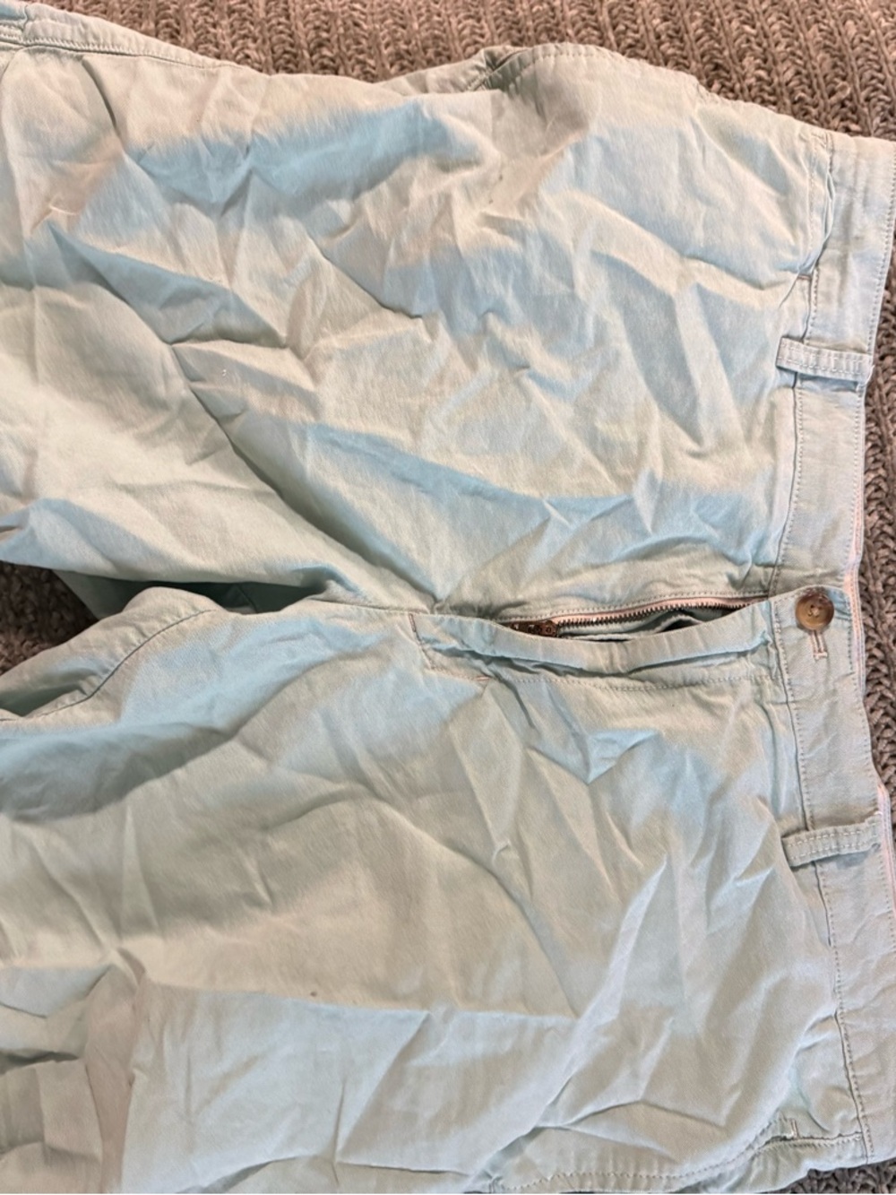 Chaps Light Blue Cotton Shorts with Patch Logo